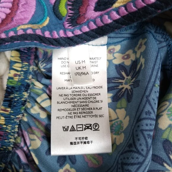 Free People Serendipity Wide Leg Jumpsuit Blue Sz Medium - Picture 8 of 10